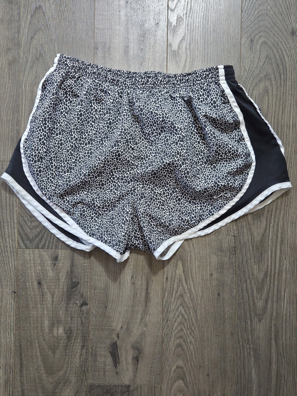 Nike Black and White Leopard Print Athletic Shorts